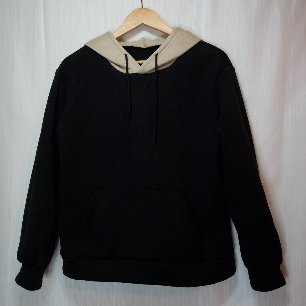 Black Hoodie with Tan Hood - Size Small